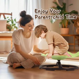 Sensory Spinning Chair for Kids with Autism & ADHD, Swivel Chair for Indoor/Outdoor Use, Sit and Spin Toys, Fish-Shaped Sensory Chairs for Autistic Children, Training Body Coordination (Light Green)