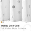 jinchan White and Silver Polka Dot Shower Curtain, Silver Foil