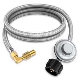 GasXpert 5FT Low Pressure Griddle Propane Adapter Hose with Regulator, Gas Grill Regulator and Hose, Gas Conversion Kit, Durable Braided Hose, Propane Tank Adapter for 17" and 22" Blackstone Griddle