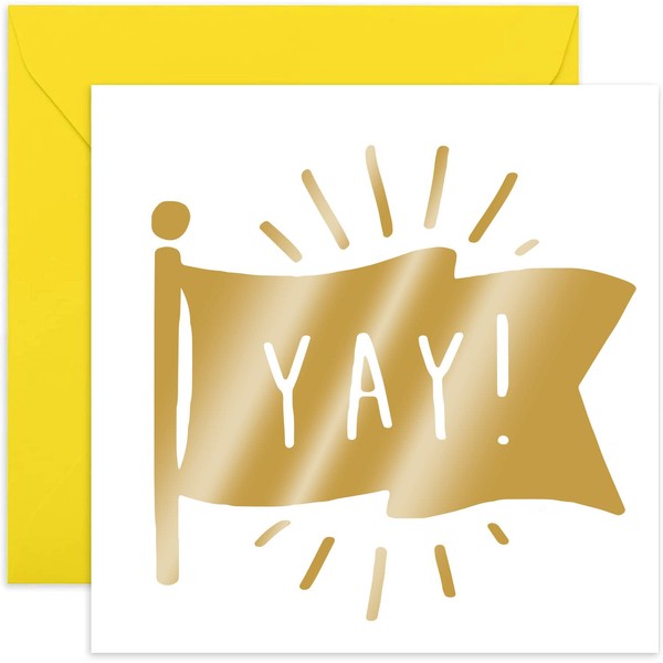 Old English Co. YAY Flag Congratulations Greeting Card for Him