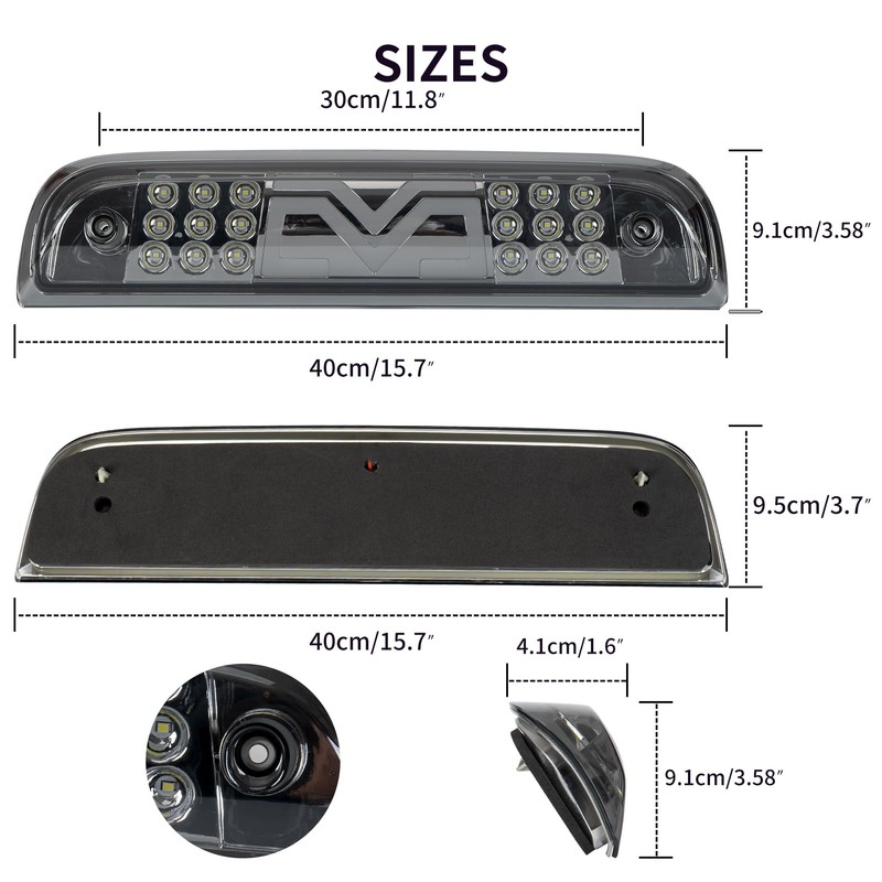 RUNBAITOO LED Third Brake Light for 2014-2018 Chevy Silverado/GMC Sierra