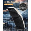 Lantusire Automatic Rain Umbrella with Reflective Strip, Large Windproof Folding