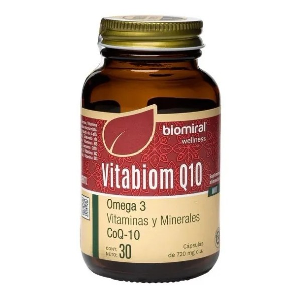 Biomiral Vitabiom Q10 Omega 3 Vitaminas Y Minerales 30 Caps