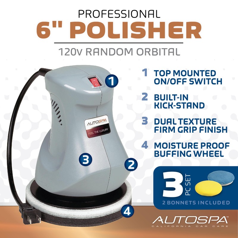 AutoSpa 94000AS Random Orbital 6" 120V Automotive Polisher with 2