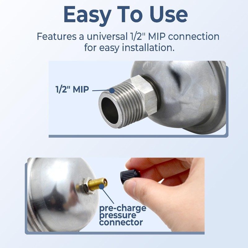 TTFLEX Expansion Tank for Tankless Water Heater 1/2"MIP Mini Expansion