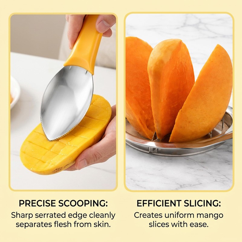 2pcs Mango Tools,Fruit Preparation Set for Daily Kitchen Use,Fruit Tool