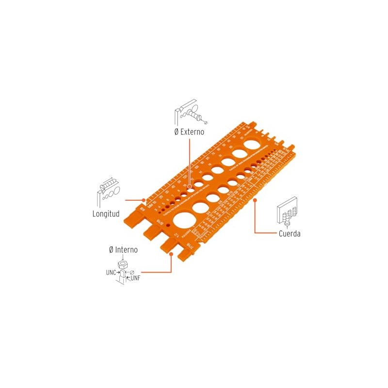TRUPER REGLA-22 Bolt Size-it Gauge