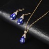 Hasnsofie Jewellery Set for Women, Sapphire/Ruby Stone Gold Tone Earrings