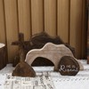 Empty Tomb Easter Scene and Cross Decorations, Wooden He Is