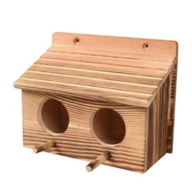 Wooden Bird House, Pets Breeding Nesting Box Cag, Solid Exclusive Stable and Durable Nesting Cage for for Lovebirds, Parrotlets, Swallows, Chickadees