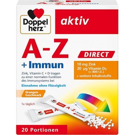 Doppelherz A-Z + Immune Direct - With Zinc, Vitamin B12, Vitamin C and D as a Contribution to the Normal Function of the Immune System - Liquid, 20 Sachets