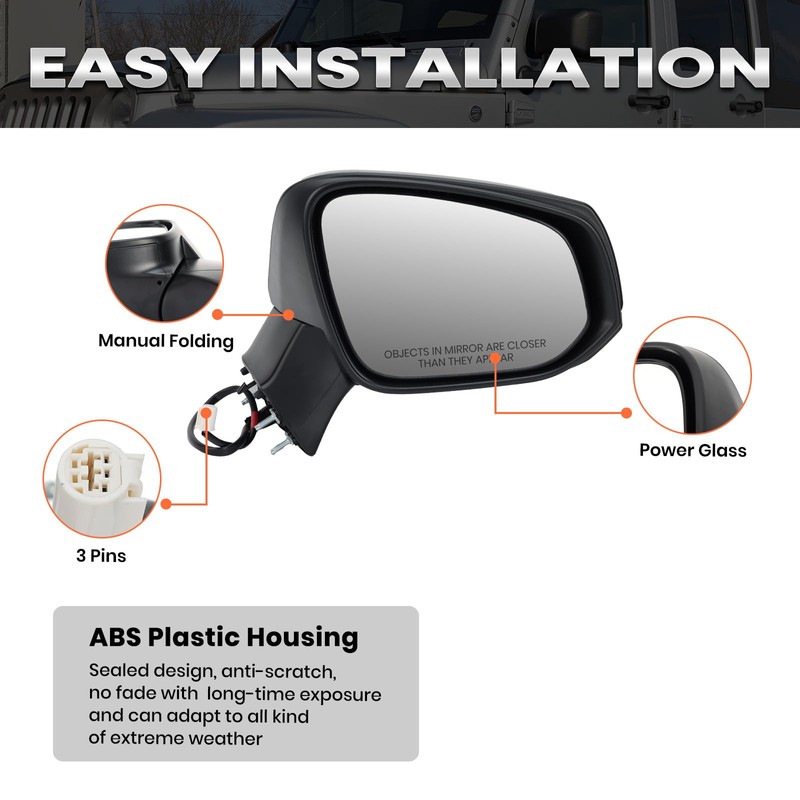 Right Passenger Side Mirror Compatible with Toyota RAV4 2019 2020