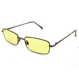 ColorViper basic square computer Amber tinted lenses reader Unisex spring temple Reading Glasses (matte black metal/light amber tinted computer lenses, 1.50)