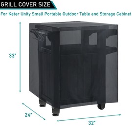 ZJYWSCH Cover for Ooni Medium Pizza Oven Table Modular, Keter Unity Small Portable 40 Gal Outdoor Table Storage Cabinet Cover 32 inch Prep Table Cart Cover Waterproof