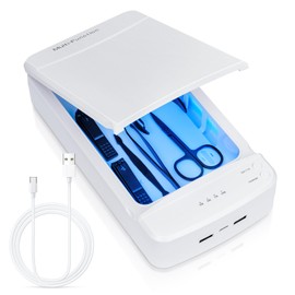 LXIANGN Nail Tool Sterilizer with Blue Light,LXIANGN Portable USB Sterilizating Box for Manicure Salon,Tweezers,Tattoo,Scissors,Jewelry,Phone, Watch,Keys