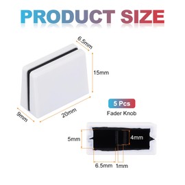 MECCANIXITY Universal Fader Knobs, White Mixer Fader Caps Slider Potentiometer Replacement Plastic for DJ Controller Mixer Console, 5 Pack