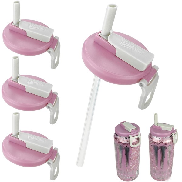 DIPESI 4 Pack Soda Can Lids with Straws,Inspired by Energy