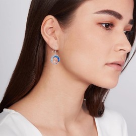 Silver Filigree/Music/Sunflower Earrings for Women 925 Sterling Silver Teardrop Dangle Drop Earrings Bohemia Jewelry Gifts for Women Mother Mom, Sterling Silver Crystal, No Gemstone