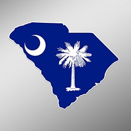 CMI PD253 South Carolina State Flag Outline Decal Sticker | 5.5-Inches | Premium Quality Vinyl