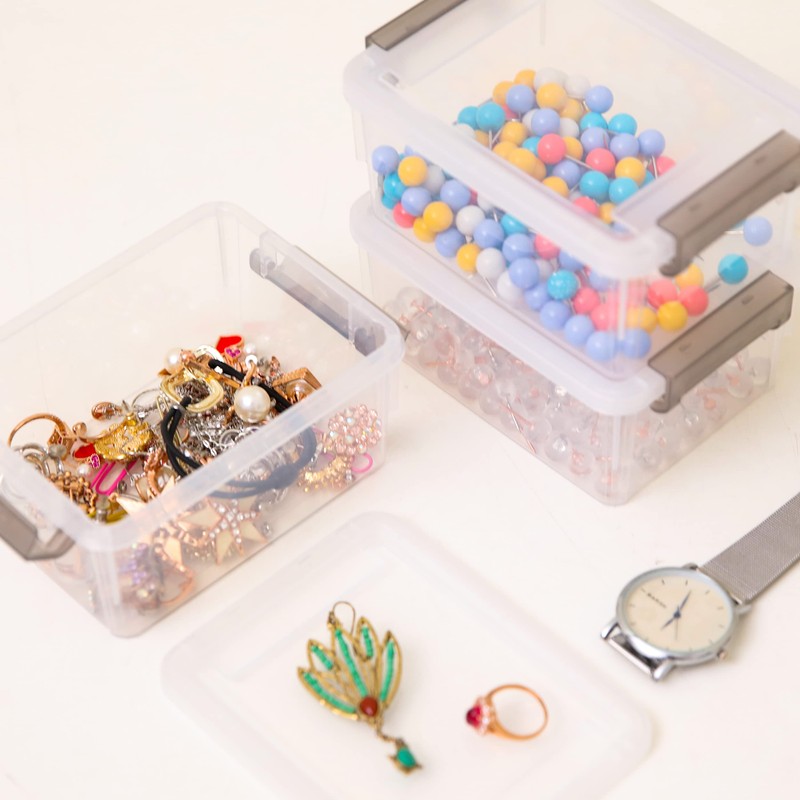 Citylife 10 Packs Small Storage Box Plastic Storage box Stackable