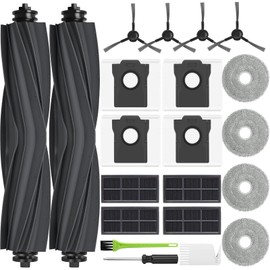 RUKHOOL Accessories for Dreame L10s Ultra Gen 2 / L10s Pro Ultra Heat/Mova E30 Ultra Replacement Parts X30 Ultra Accessory Set with 4 Dust Bags, 2 Main Brushes, 4 Filters, 4 Wipes, 4 Side Brushes