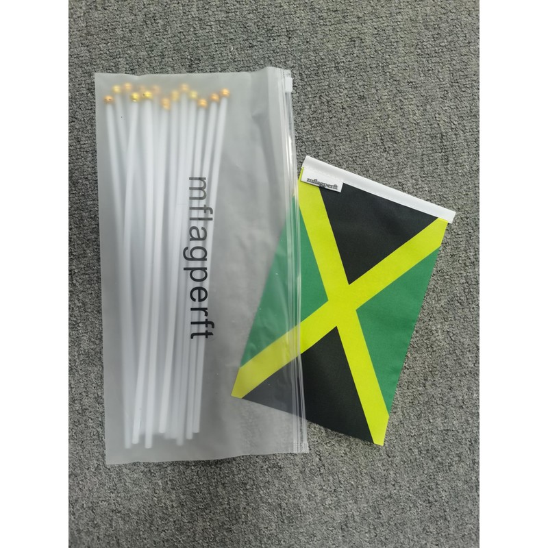 Jamaica Flag Jamaican Small Stick Mini Hand Held Flags Decorations