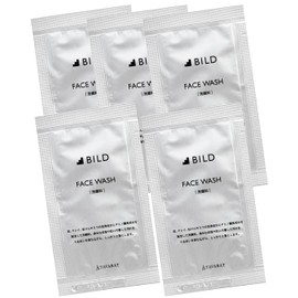 BILD Men's Trial Face Washing Pouch, Facial Cleansing Foam, For Travel, Individual Packaging, 5 Packs (Facial Wash Foam)