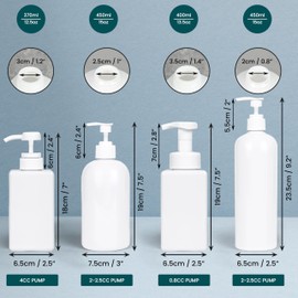 Belle Vous 4er Set Seifenspender - 4X nachfüllbare Spenderflaschen mit 370-450 ml für Duschgel, Seife und Shampoo - Seifenspender Kunststoff weiß - Shampoo Flaschen zum Befüllen