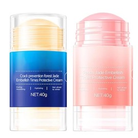 OLELON Cracked Heel Repair Stick & Moisturizing Foot Balm – Anti Crack Foot Cream for Dry Cracked Heels and Feet, Removes Dead Skin, Softens Hard Skin (Pink+Blue)