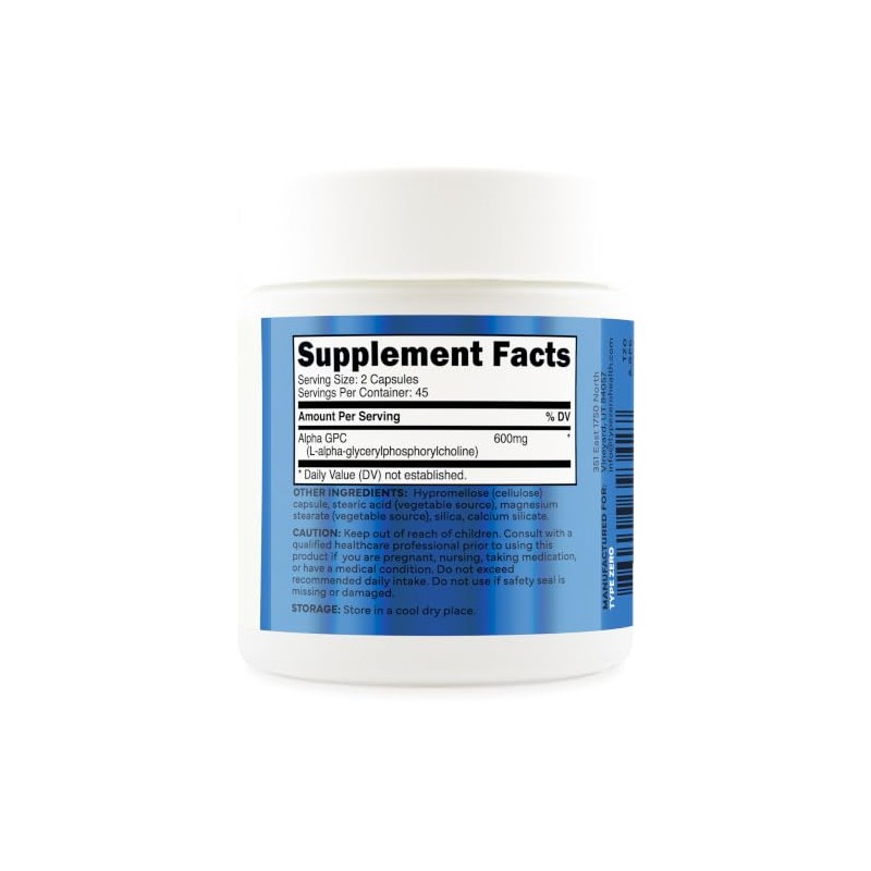 Suplemento de colina Alpha GPC Ultra Clean (600 mg 90