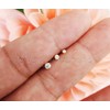 Solid 14Kt White/Yellow Gold Bezel Set Moissanite L-SHAPE Nose Stud