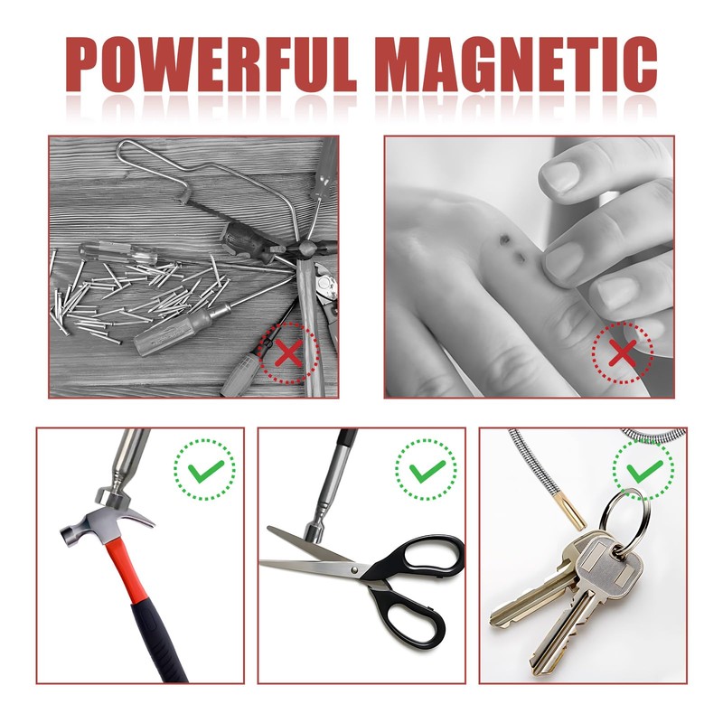 3 PCS Magnetic Pickup Tool, Portable 1.5LB 5LB 8LB Telescopic