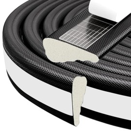 118” Wedge Weather Stripping Tape, Self-Adhesive Door Seal Strip for Soundproofing and Insulation, Window Draft Blocker Gap Filler Winter Insulation Tape Noise Blocker for Exterior Front Door (Black)