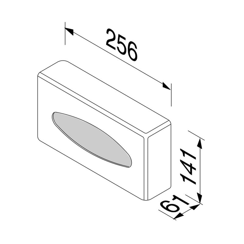 GEESA Kleenex box, free standing/wall mounted, chrome (1210-02), Silver