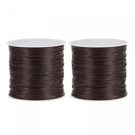 uxcell Elastic String Stretchy Cord Bracelet Thread Craft Wire Rope for Bracelets, Beading, DIY Making, Brown, 2 Rolls