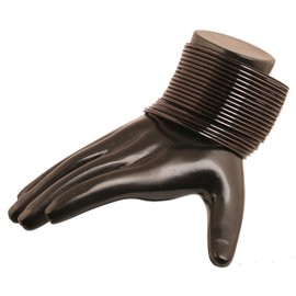 Touchstone "Colorful Bangle Collection Pretty Attractive Look Jet Black Textured Color Indian Bollywood Thin Designer Jewelry Metal Bangle Bracelets for Women. Set of 24.