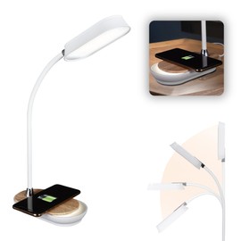 OttLite Inspire LED Desk Lamp with Wireless Charging - ClearSun LED Technology - Flexible Neck, Dimmable with Touch Controls & Night Light Feature - for Offices, Dorm Rooms, & Bedside Tables