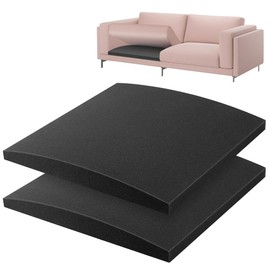 moonoom 22"x22" Couch Cushion Support, Black Sofa Cushion Sagging Repair, Curved High Density Foam Replacement for Furniture Sagging Seat Sectional Loveseat Chair (2 Pcs)