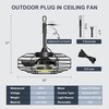 Coolbull Outdoor Ceiling Fans with Light for Patios, 20'' Wet
