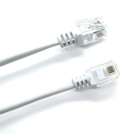 ASNQ ADSL Cable 4m - RJ11 to RJ11 Cable - Internet DSL Cable 4m - High Speed Broadband Cable for Landline Telephone Router Modem to RJ11 Phone Socket or Microfilter - White, 4m