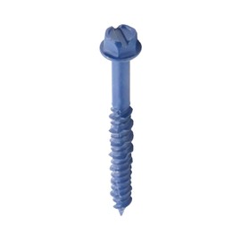 IMScrews 3/16 x 1-3/4" Slotted Hex Head Blue Concrete Screws - 10 Pack for Secure Fastening in Concrete