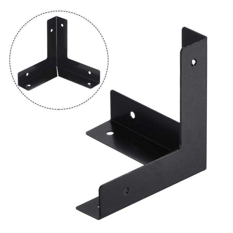 sourcing map 33x33x33mm Metal Box Corner Protectors Edge Guard Black