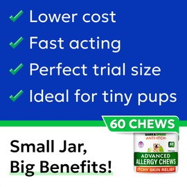 BARK&SPARK Dog Allergy Relief Chews - Anti-Itch Skin & Coat Supplement - Omega 3 Fish Oil -Itching&Paw Licking - Dry Skin & Hot Spots - 60ct - Chicken