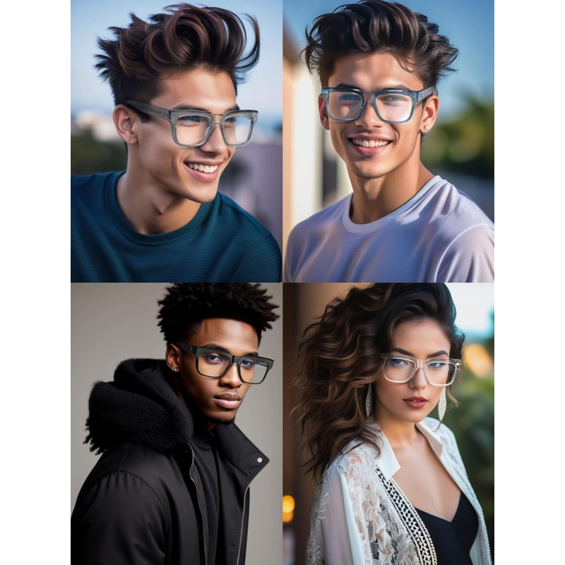 VISOONE TR90 Square Blue Light Blocking Glasses Fashion Computer Eyewear