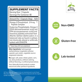 Terry Naturally Terry Naturally Vectomega - 60 Capsules - Omega-3 from Salmon, Including EPA & DHA - Non-GMO, Gluten Free - 60 Servings