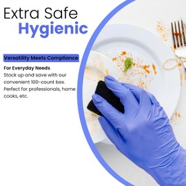 SUPERGUARD GB Blue Nitrile Gloves - Disposable Gloves for Food Handling, Medical, & Industrial - Non-Latex and Powder Free Hand Gloves for Single Use - Size S (Pack of 100)