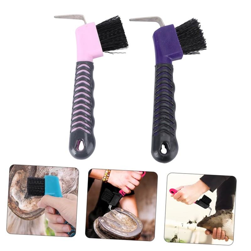 GRIRIW 2pcs Horse Hoof Cleaning Brushes Horse Grooming Tools Multi-Functional