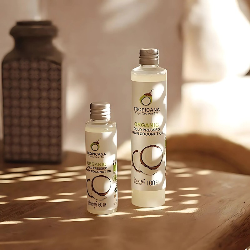 [태국직구] 트로피카나 유기농 냉압착 버진 코코넛 오일 100 ML., 100g,