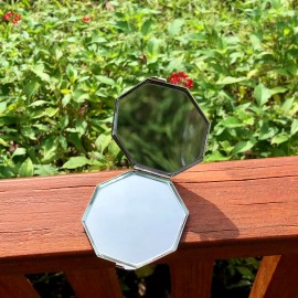 Unbranded Compact Travel Mirror - Vintage - Brand New  In Box Stainless Steel Silver Tone