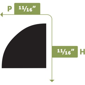 Ekena Millwork BBDFWM106X144 WM106 Quarter Round Flexible Moulding, 11/16"H, Unfinished
